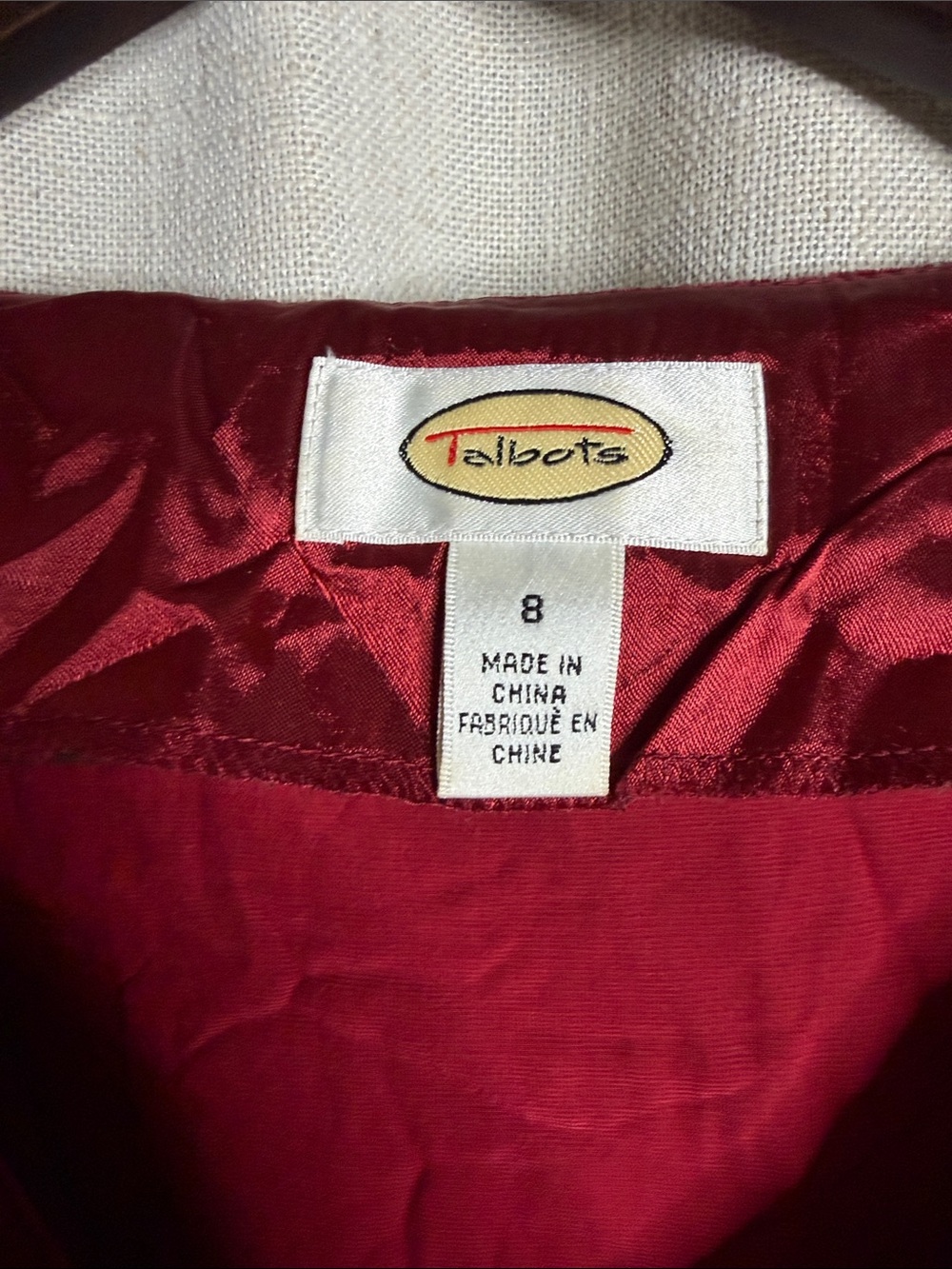 Talbots Velvet Button-Front Blouse - Wine Red - Picture 2 of 4